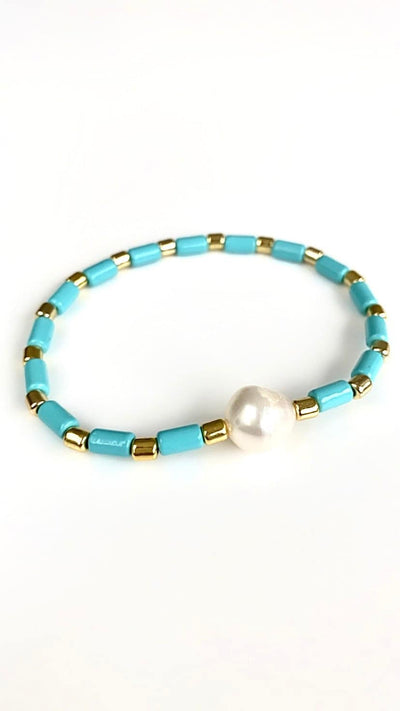 Freshwater Pearl Beaded Boho Bracelet - 3 COLOURS - Pink Waters 