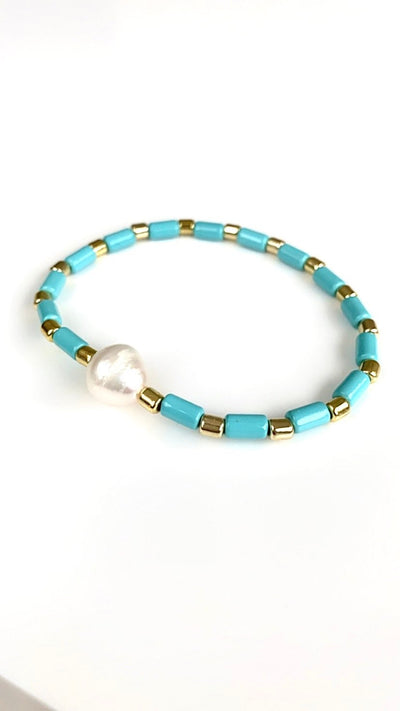Freshwater Pearl Beaded Boho Bracelet - 3 COLOURS - Pink Waters 