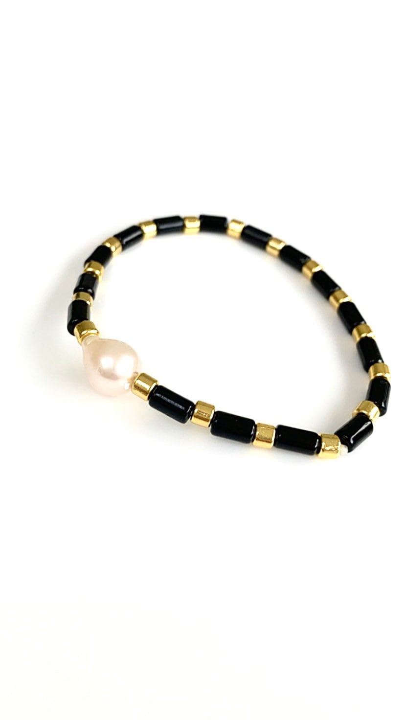 Freshwater Pearl Beaded Boho Bracelet - 3 COLOURS - Pink Waters 