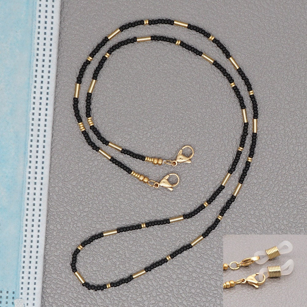 Beaded Sunglasses/ Mask chain. Multi Function.-Pink Waters 