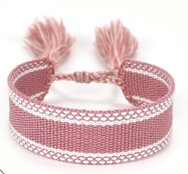 Canvas Personalised Friendship Bracelet-Pink Waters 