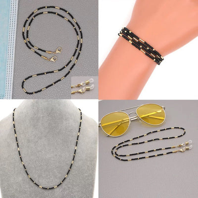 Beaded Sunglasses/ Mask chain. Multi Function. - Pink Waters 