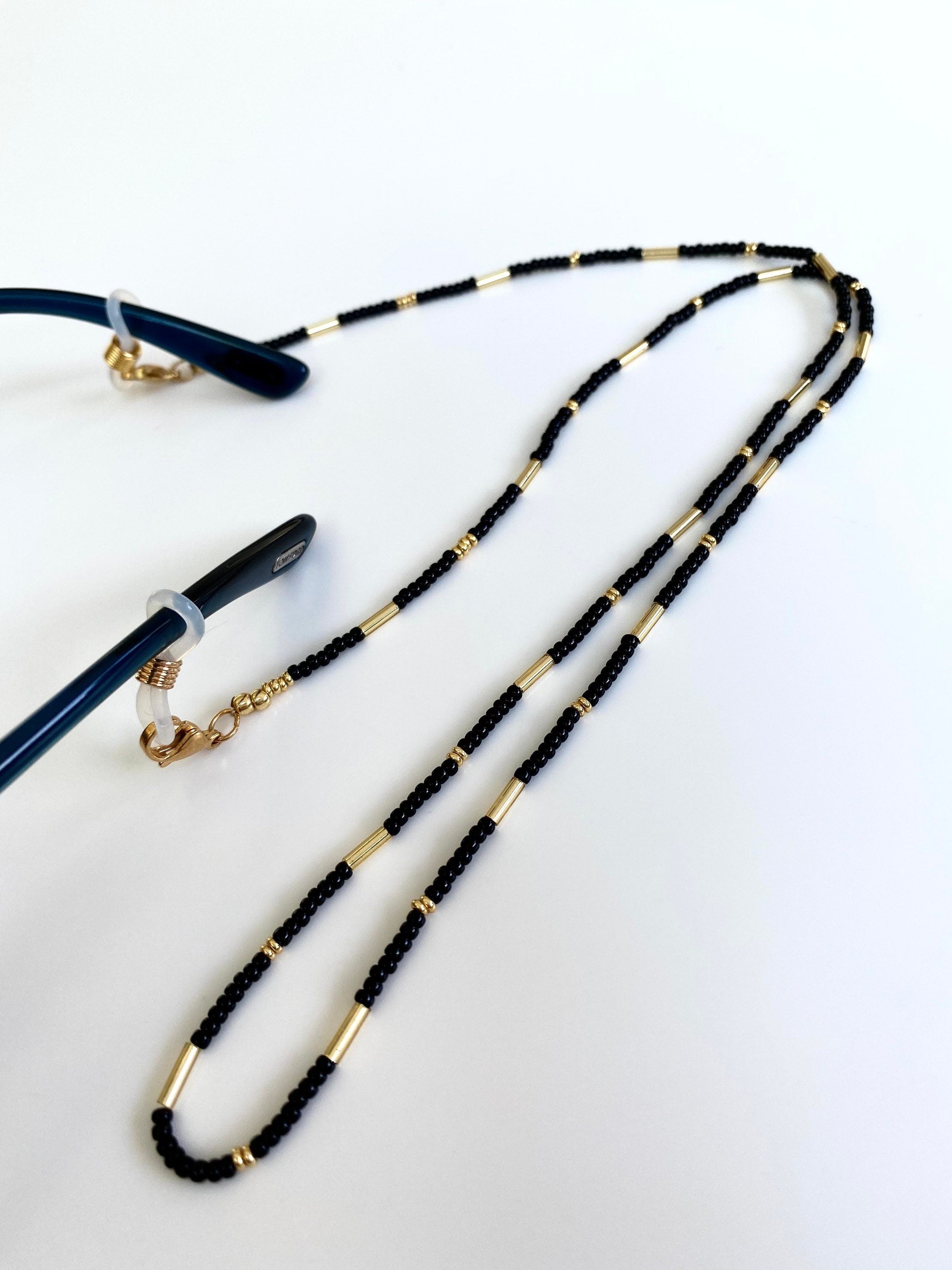 Beaded Sunglasses/ Mask chain. Multi Function.-Pink Waters 