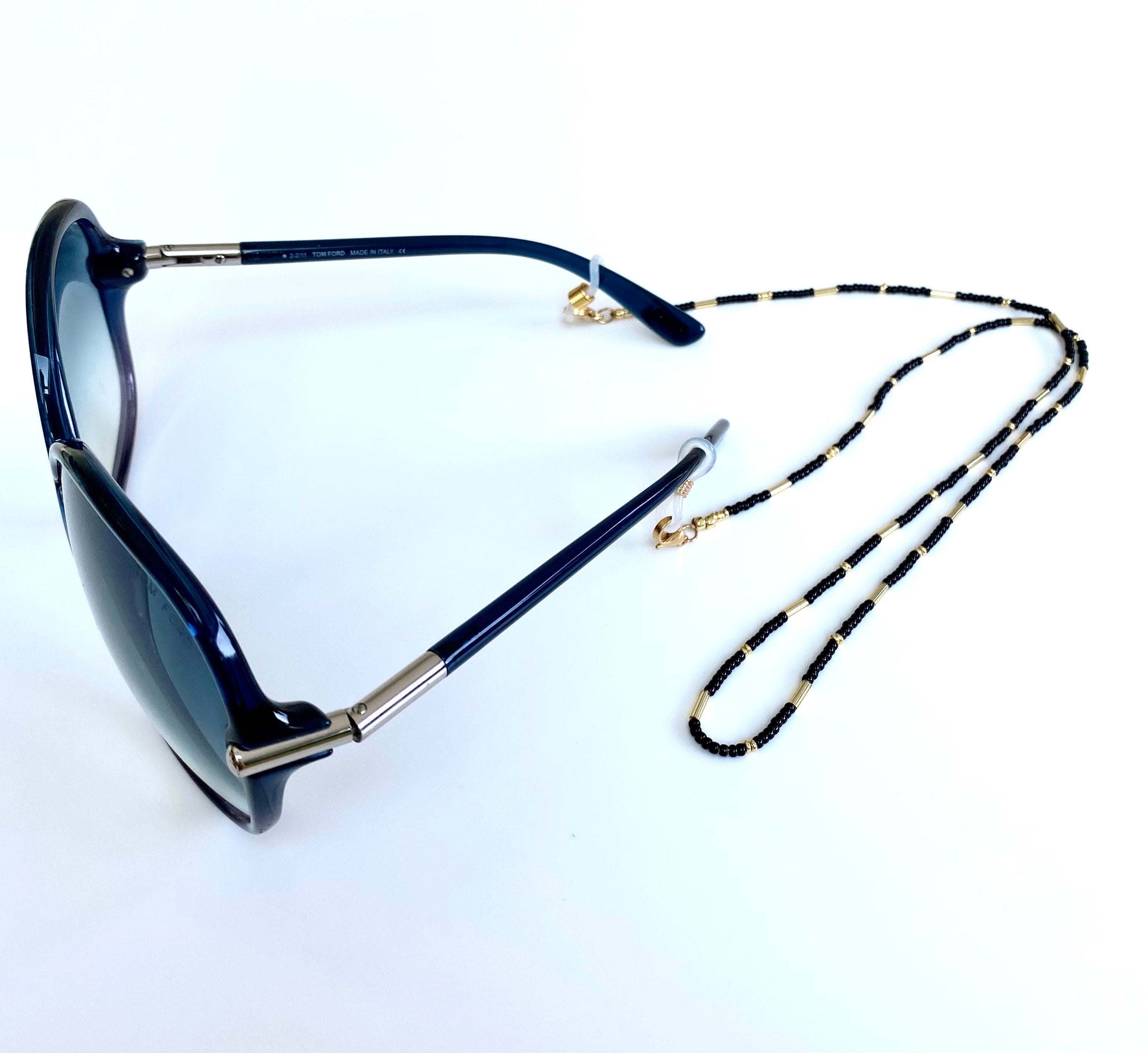 Beaded Sunglasses/ Mask chain. Multi Function.-Pink Waters 