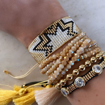 MIYUKI Beaded Stack. bohemian style beaded bracelets. - Pink Waters 