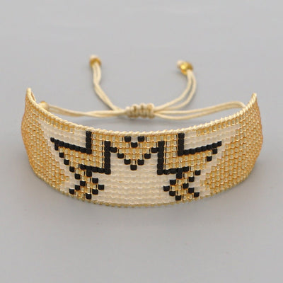 MIYUKI Beaded Stack. bohemian style beaded bracelets. - Pink Waters 