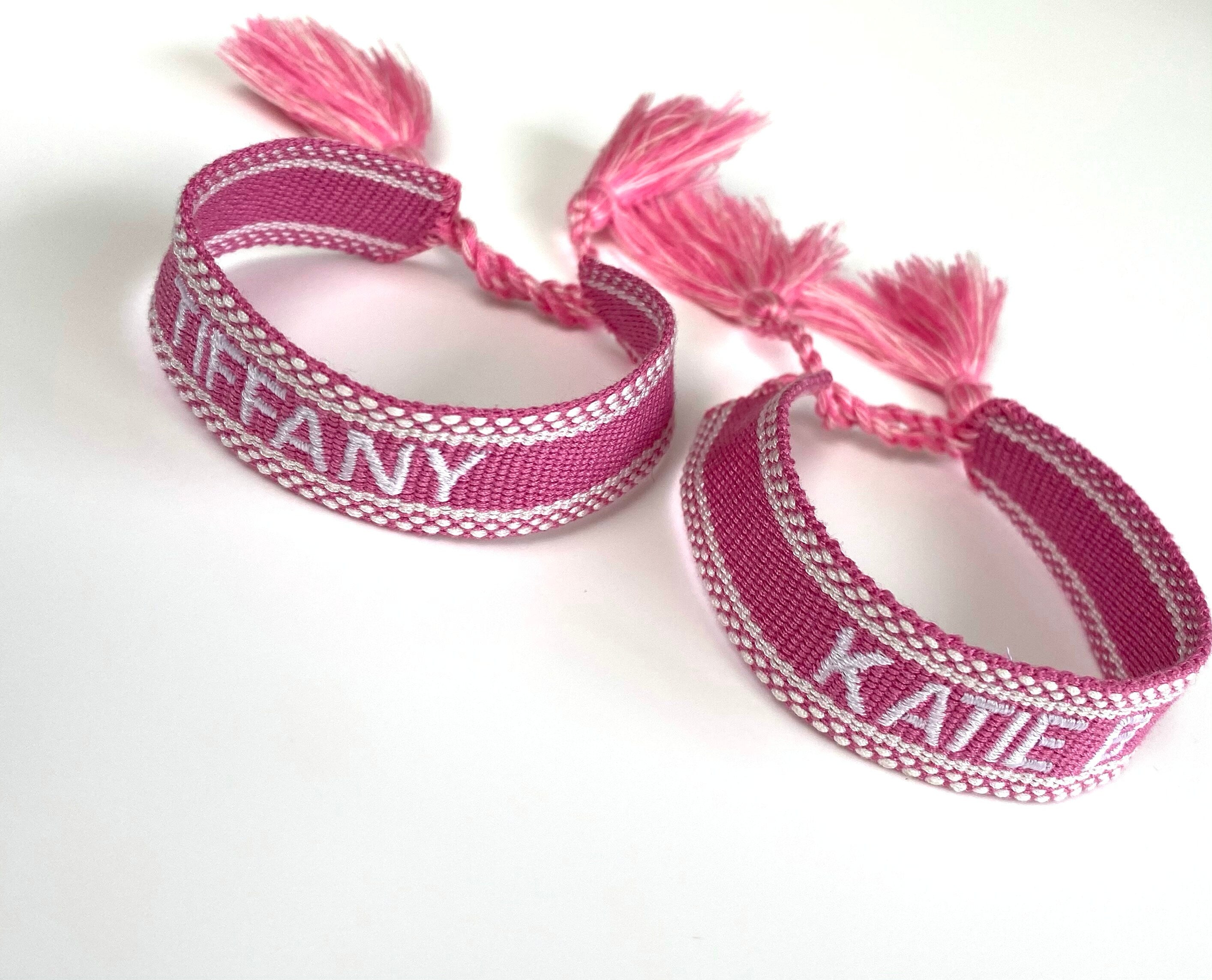 Canvas Personalised Friendship Bracelet-Pink Waters 