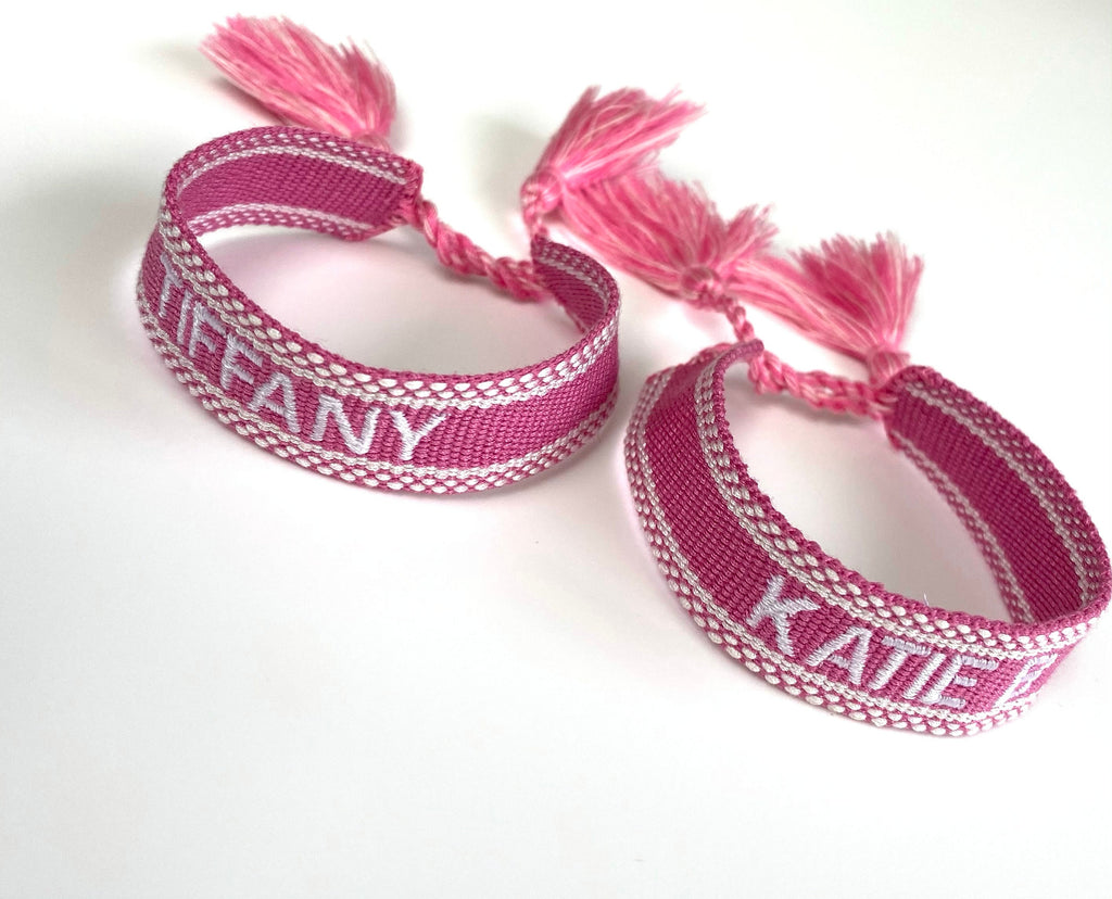 Canvas Personalised Friendship Bracelet-Pink Waters 