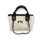 Mini Children's BYBLOS Canvas Personalised Tote Bag - Natural/Black-Pink Waters 