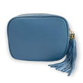 The 'Stella' Leather Crossbody Bag with Tassel - Pink/Blue/Grey-Pink Waters 