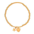 EMILY Heart/Star Beaded Bracelet - Gold-Pink Waters 