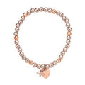 Star/Heart Beaded Bracelet - Rose Gold/Silver-Pink Waters 