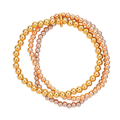Bee Pendant Beaded Stacking Bracelet ( Various Stack Options)- Gold/Silver/Rose Gold - Pink Waters 