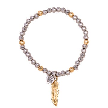 Crystal Heart Beaded Stacking Bracelet ( Various Stack Options)- Gold/Silver/Rose Gold - Pink Waters 