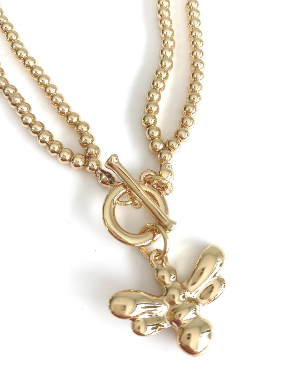 EMILY Bee Pendant Necklace - Gold-Pink Waters 