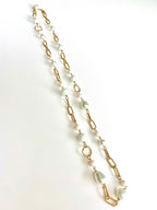 Paper Clip Chain, Extra long - Gold-Pink Waters 