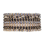 Multi Row Crystal Beaded Bracelet ( Various Colours)-Pink Waters 