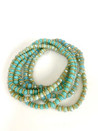 Multi Row Crystal Beaded Stacking Bracelet ( Various Colours)-Pink Waters 
