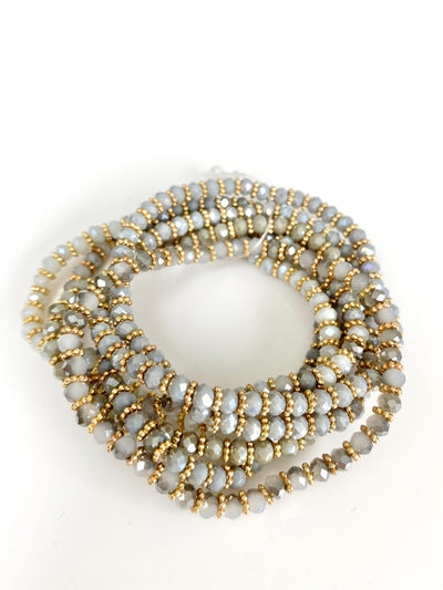 Multi Row Crystal Beaded Bracelet ( Various Colours) - Pink Waters 