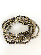 Multi Row Crystal Beaded Stacking Bracelet ( Various Colours)-Pink Waters 