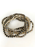 Multi Row Crystal Beaded Bracelet ( Various Colours)-Pink Waters 