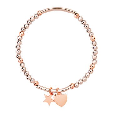 Bee Pendant Beaded Stacking Bracelet ( Various Stack Options)- Gold/Silver/Rose Gold - Pink Waters 