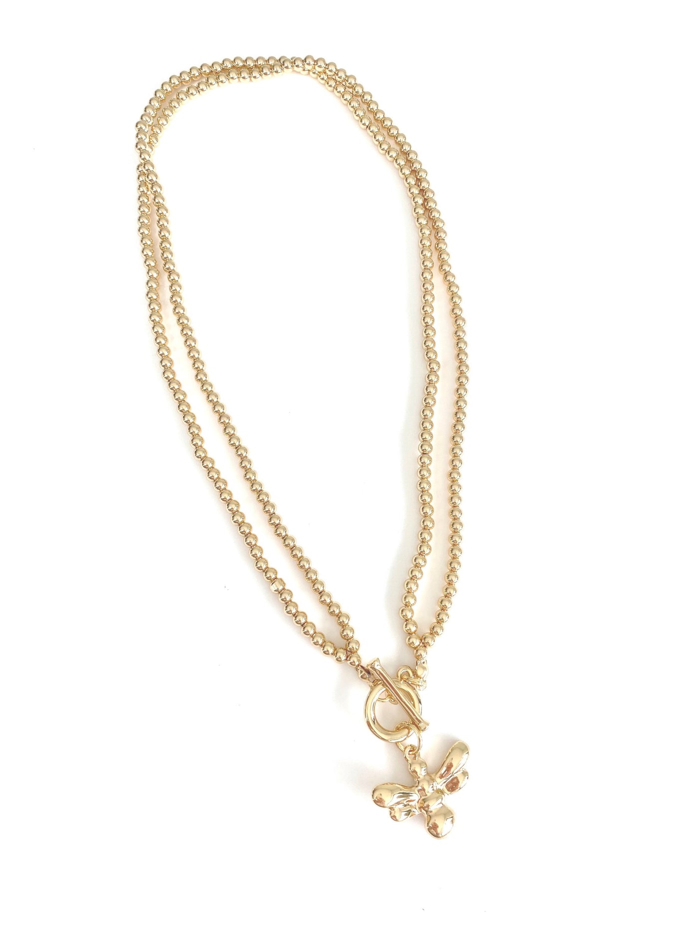 EMILY Bee Pendant Necklace - Gold - Pink Waters 