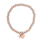 Heart/Star Beaded Stacking Bracelet ( Various Stack Options)- Gold/Silver/Rose Gold-Pink Waters 