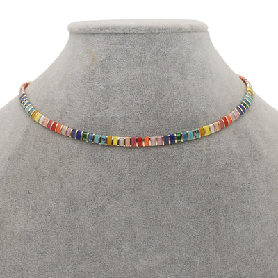 Tile Beaded Japanese Stone Bracelet - VARIOUS COLOURS - Pink Waters 