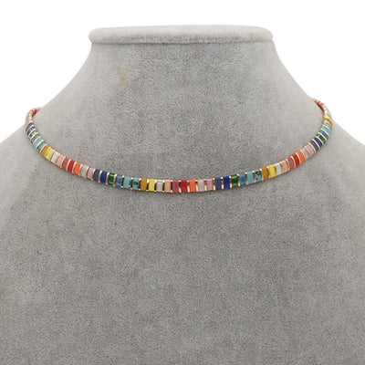 Tile Beaded Japanese Stone Bracelet - VARIOUS COLOURS - Pink Waters 