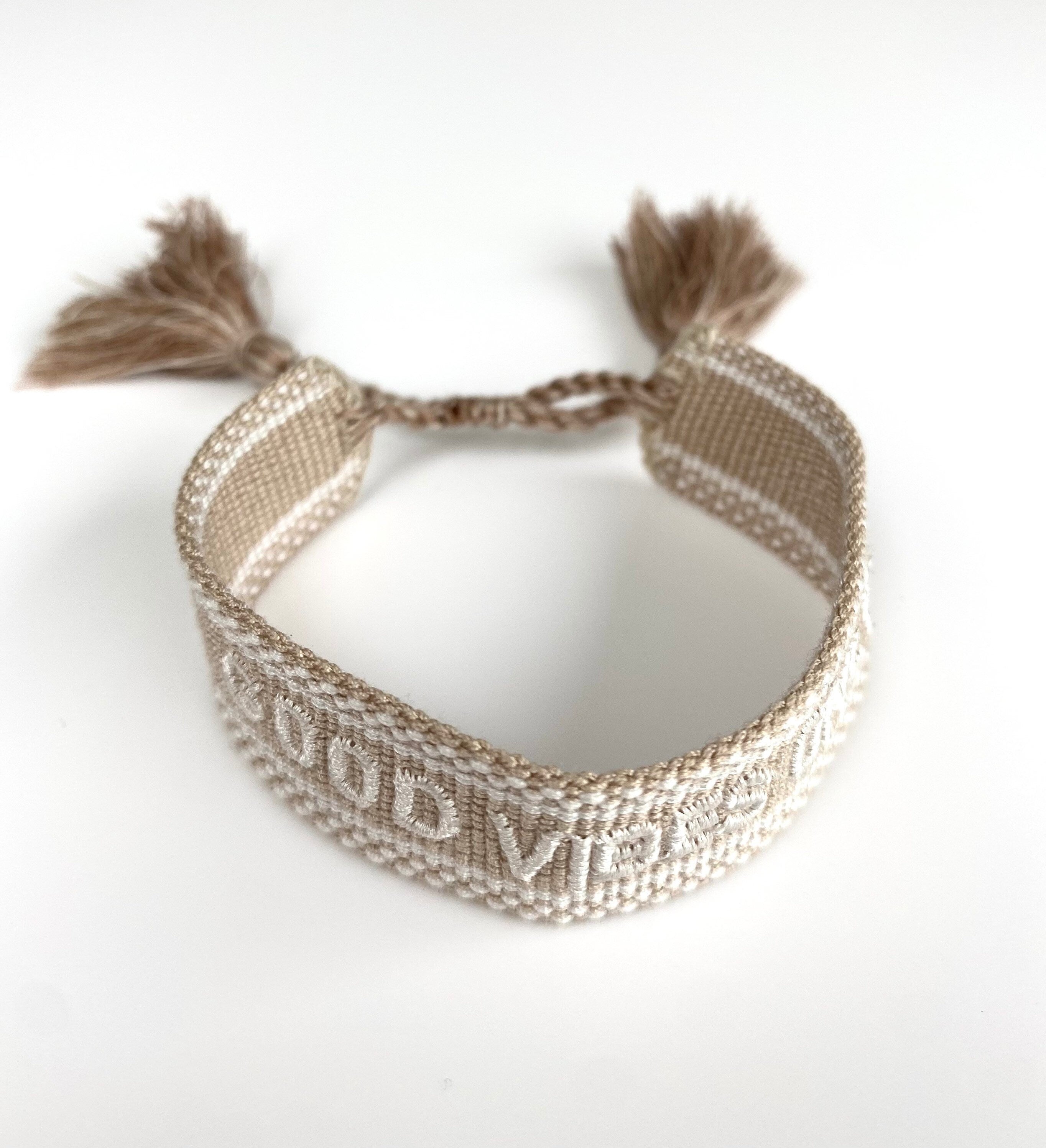 Canvas Friendship Bracelet - Bridesmaid/Good Vibes Only/Stay Safe-Pink Waters 