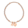 Heart & Star Beaded Stacking Bracelet ( Various Stack Options)- Silver/Rose Gold-Pink Waters 
