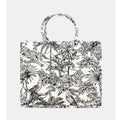 Black Tiger print canvas tote-Pink Waters 