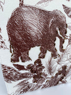 Elephant print canvas tote bag. 2 Colours. Brown or Black-Pink Waters 