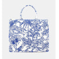 Blue Tiger print canvas tote bag-Pink Waters 