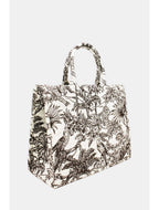 Coffee Tiger print canvas tote bag-Pink Waters 