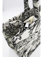 Black Tiger print canvas tote-Pink Waters 