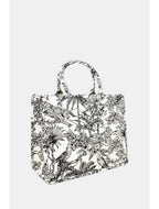 Black Tiger print canvas tote-Pink Waters 