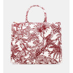 Red Tiger print canvas tote-Pink Waters 