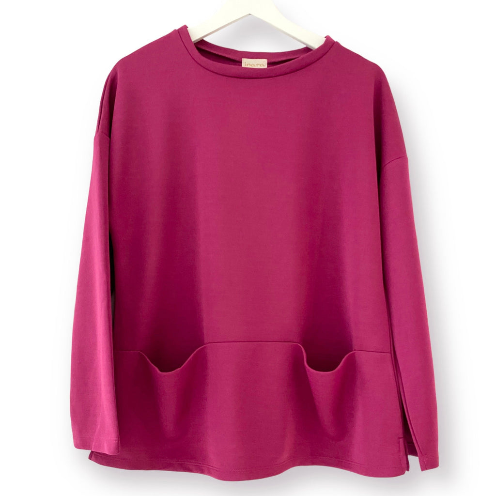 Sweatshirt with wide waist/pockets-Pink Waters 