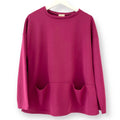 Sweatshirt with wide waist/pockets-Pink Waters 