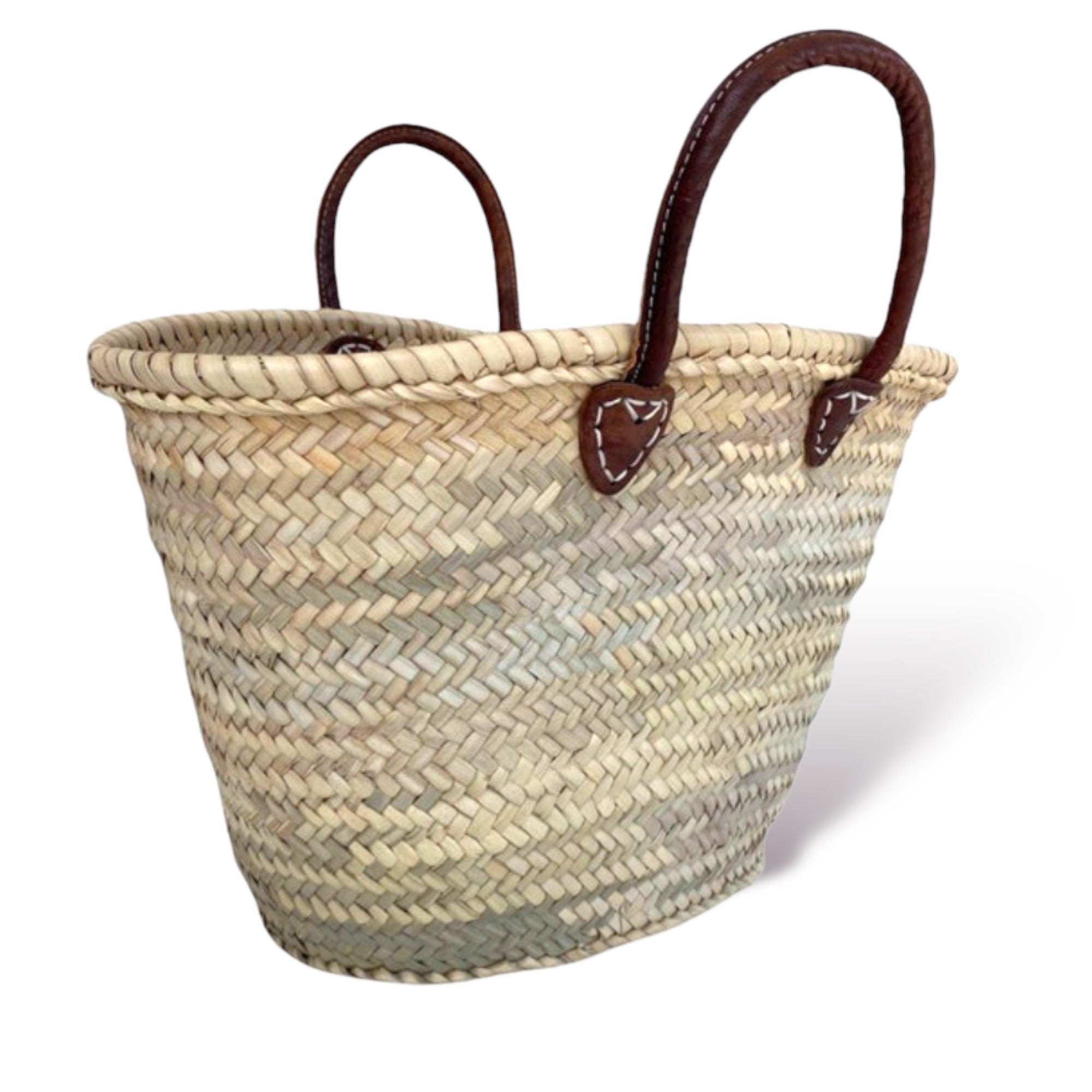 Maya - Small Basket with Dark Handles-Pink Waters 