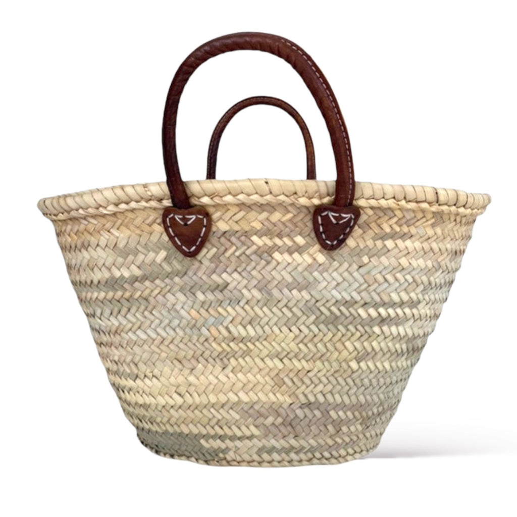 Maya - Small Basket with Dark Handles-Pink Waters 