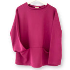 Sweatshirt with wide waist/pockets-Pink Waters 