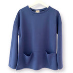 Sweatshirt with wide waist/pockets-Pink Waters 
