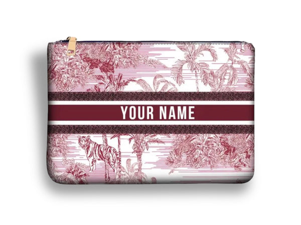 ABC Personalised Clutch - RED - Pink Waters 